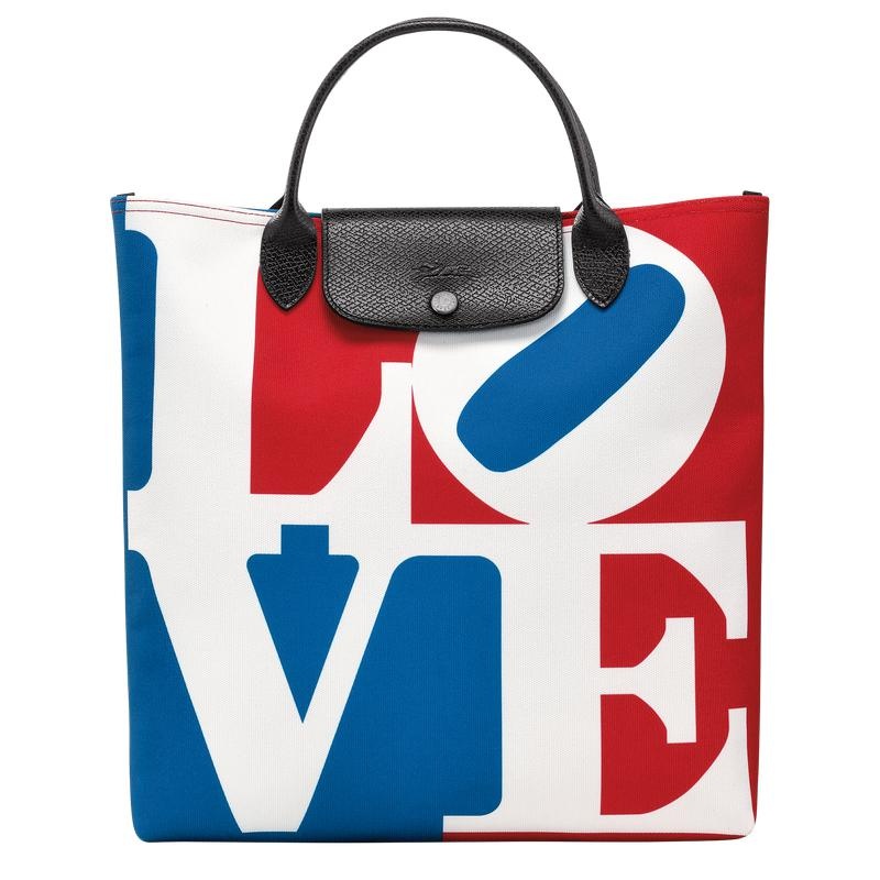 Sac a Main Longchamp x Robert Indiana L Homme Blanche | 3894-OKVGN