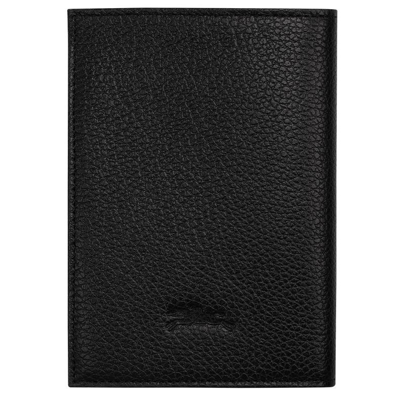 Sac de Voyage Longchamp Le Foulonné Passport cover Femme Noir | 3205-KNORI