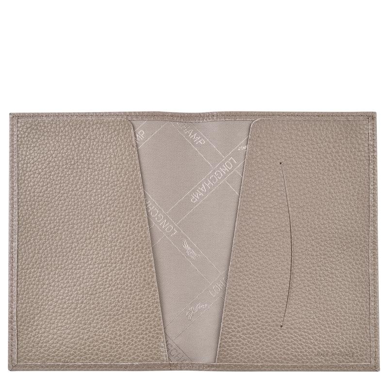 Sac de Voyage Longchamp Le Foulonné Passport cover Femme Grise | 7130-IPVZS