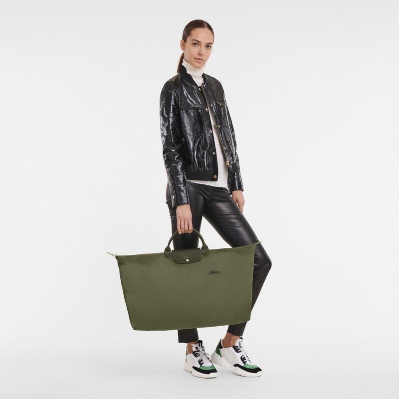 Sac de Voyage Longchamp Le Pliage Green M Femme Vert | 0569-LRWAD