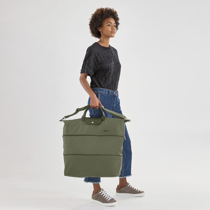 Sac de Voyage Longchamp Le Pliage Green expandable Femme Vert | 5023-RNWAF