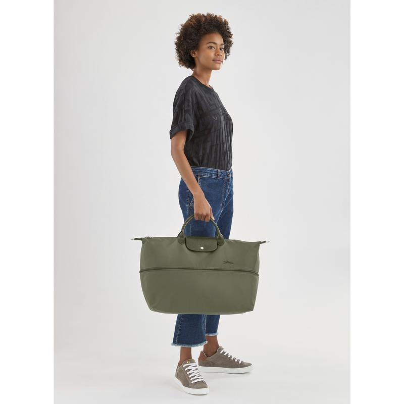 Sac de Voyage Longchamp Le Pliage Green expandable Femme Vert | 5023-RNWAF