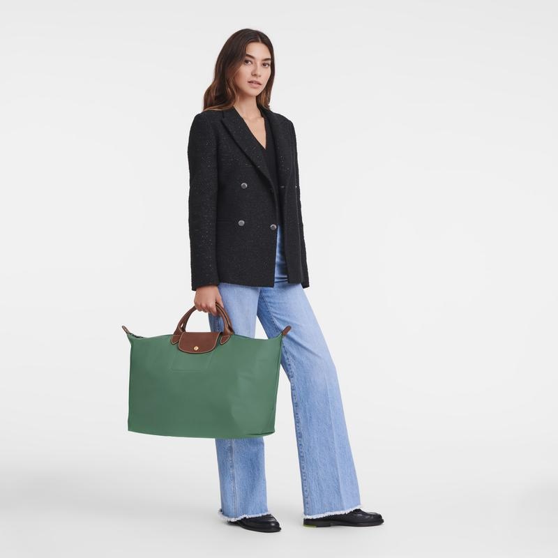 Sac de Voyage Longchamp Le Pliage Original S Femme Vert | 3590-UMWAZ