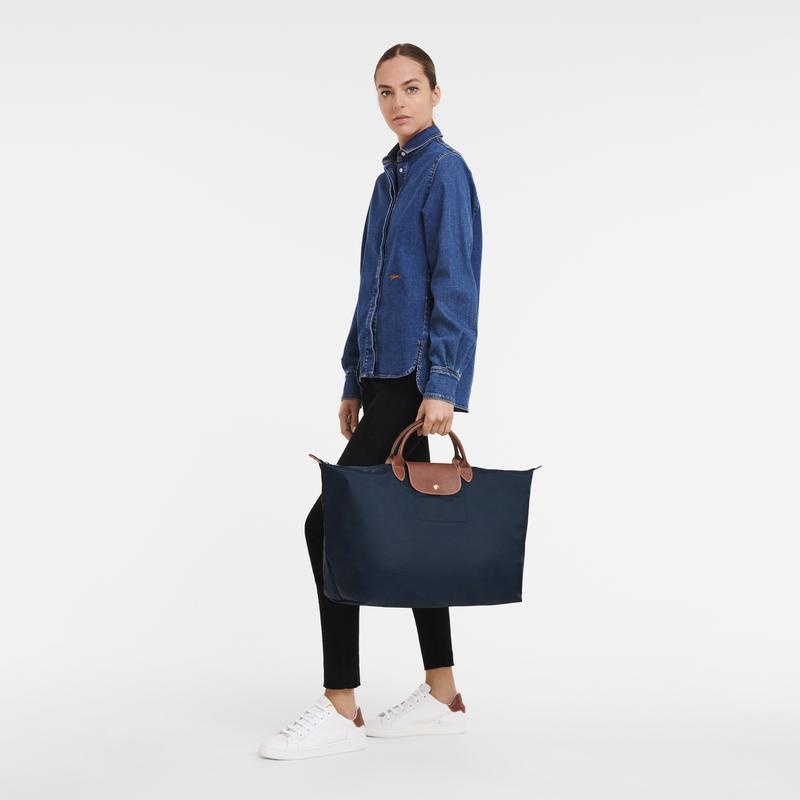 Sac de Voyage Longchamp Le Pliage Original S Femme Bleu Marine | 1507-YJOXC