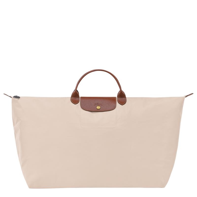 Sac de Voyage Longchamp Le Pliage Original M Homme Blanche | 8746-DCIFL