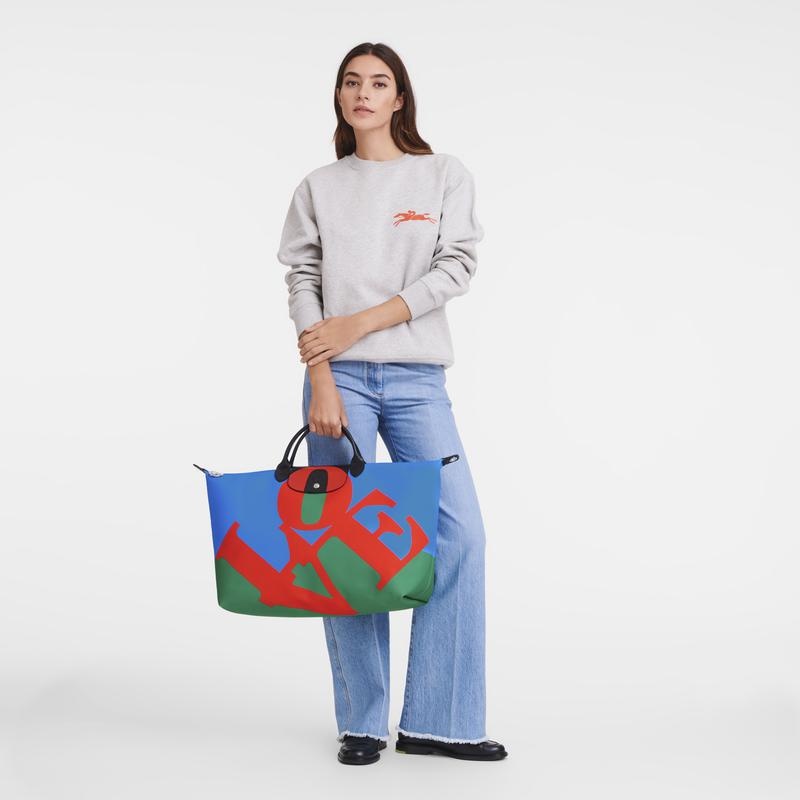 Sac de Voyage Longchamp x Robert Indiana Femme Red/Navy | 5892-TKGDN