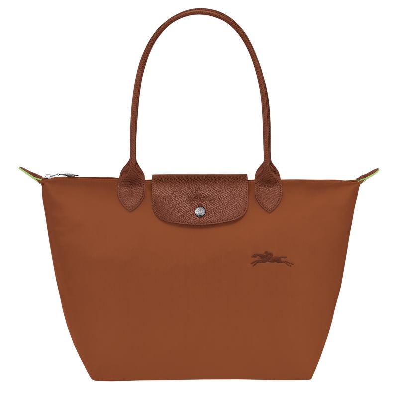 Sacs Fourre Tout Longchamp Le Pliage Green M Femme Marron | 0815-KUTML