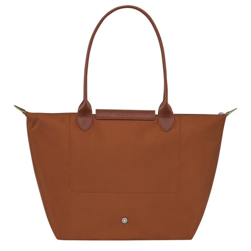 Sacs Fourre Tout Longchamp Le Pliage Green L Femme Marron | 4139-LJMUI