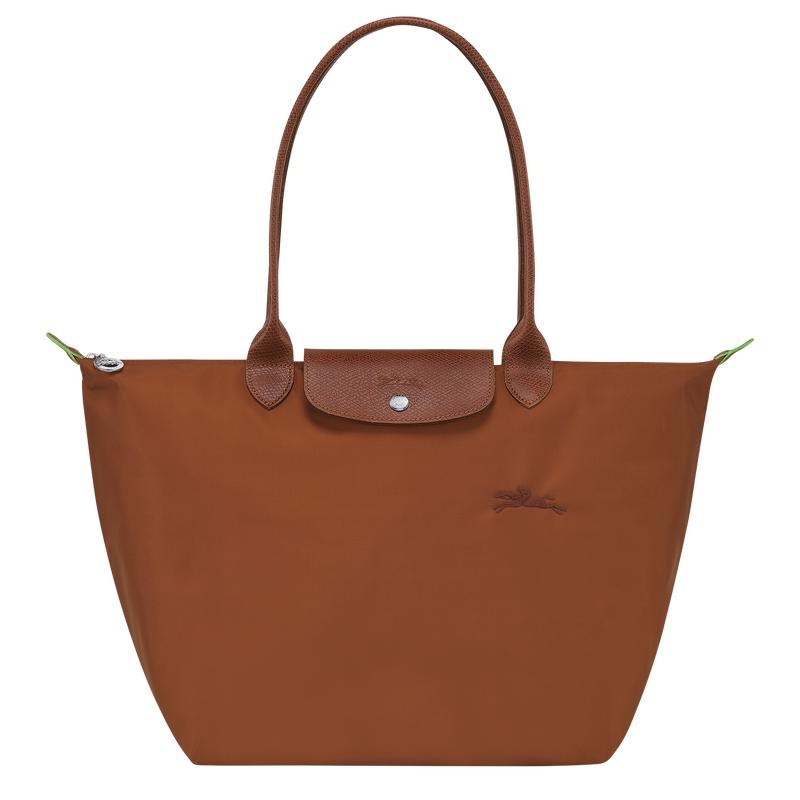 Sacs Fourre Tout Longchamp Le Pliage Green L Femme Marron | 4139-LJMUI