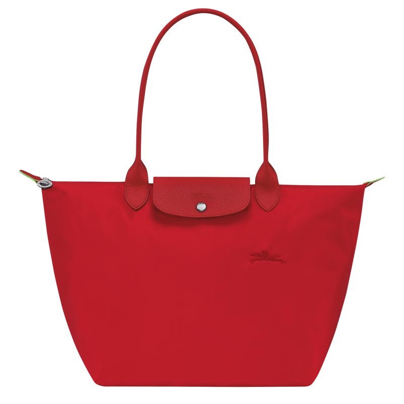 Sacs Fourre Tout Longchamp Le Pliage Green L Femme Rouge | 5694-OXKIY