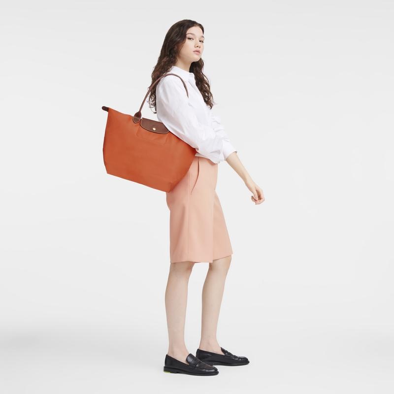 Sacs Fourre Tout Longchamp Le Pliage Original L Femme Orange | 4596-RDLGT