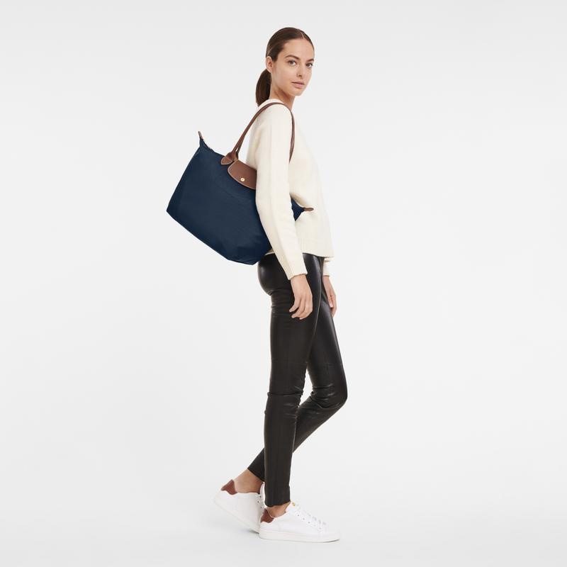 Sacs Fourre Tout Longchamp Le Pliage Original L Femme Bleu Marine | 8360-LNBKX