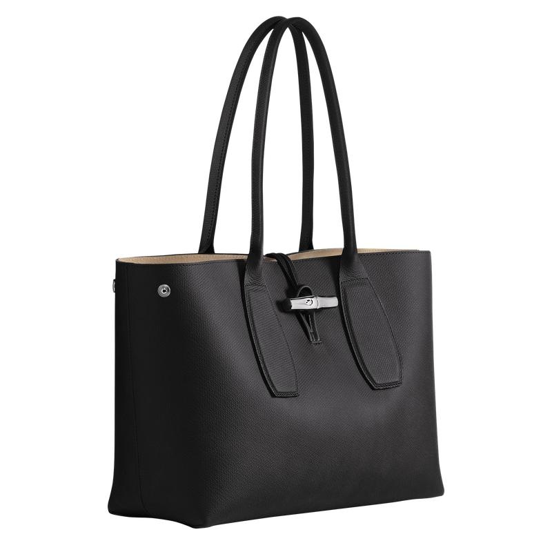 Sacs Fourre Tout Longchamp Roseau L Femme Noir | 2975-KPHDQ