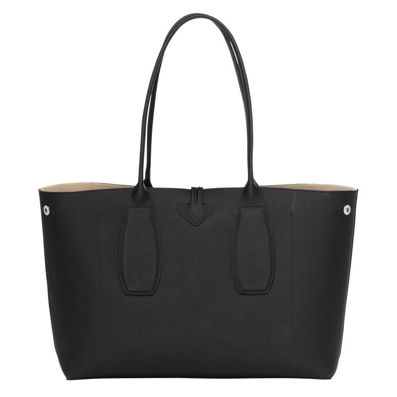 Sacs Fourre Tout Longchamp Roseau L Femme Noir | 2975-KPHDQ