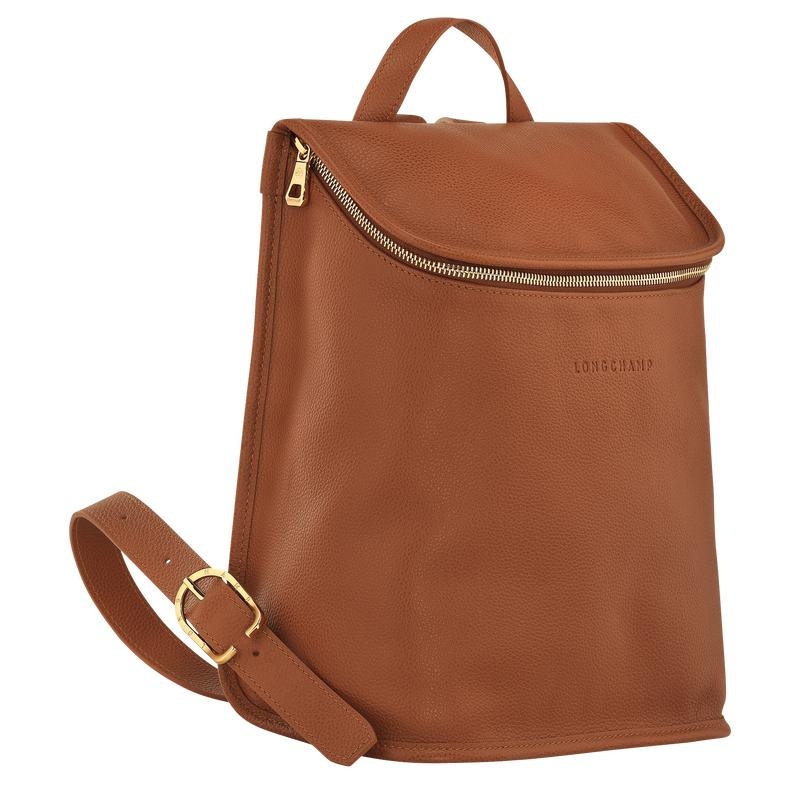 Sacs à Dos Longchamp Le Foulonné Femme Marron | 7281-SVPBL