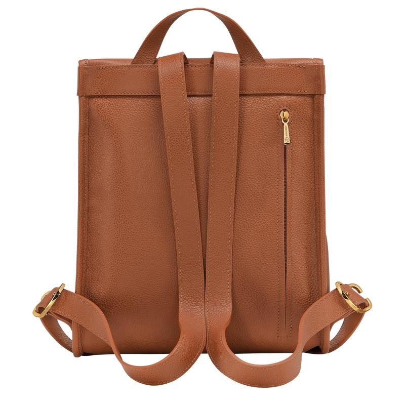 Sacs à Dos Longchamp Le Foulonné Femme Marron | 7281-SVPBL