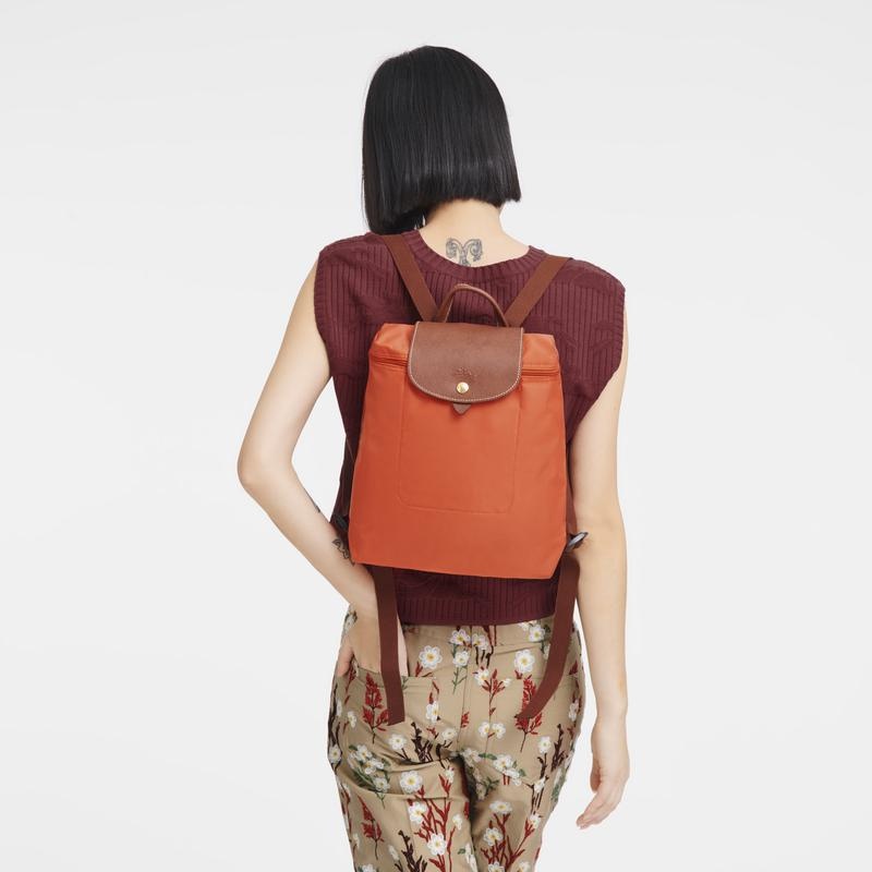 Sacs à Dos Longchamp Le Pliage Original M Femme Orange | 9317-VJNTK