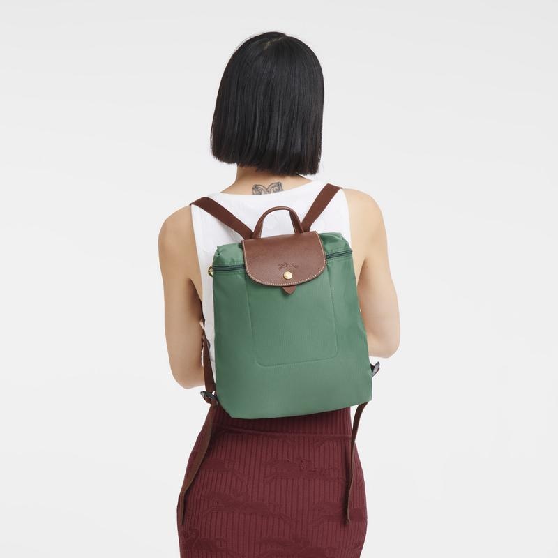 Sacs à Dos Longchamp Le Pliage Original M Femme Vert | 6348-KABOT