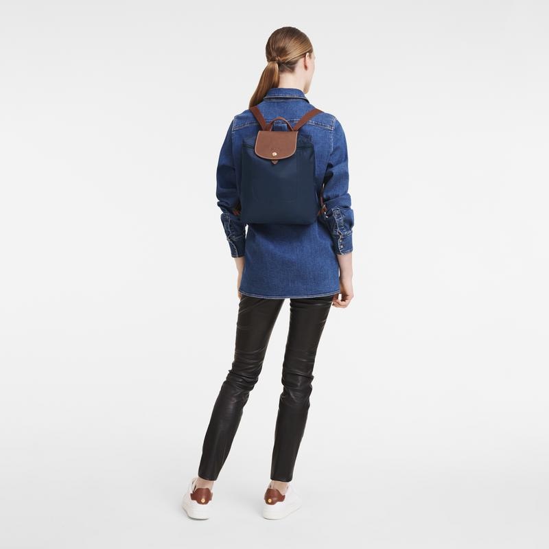 Sacs à Dos Longchamp Le Pliage Original M Femme Bleu Marine | 3128-ATCSU